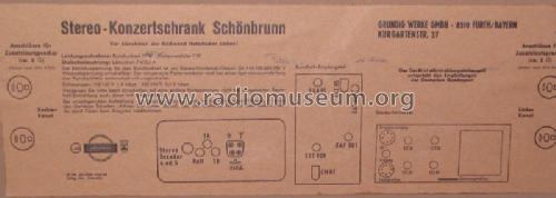 Konzertschrank Schönbrunn Ch= HF10 + NF10; Grundig Radio- (ID = 870127) Radio