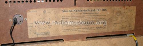 Stereo-Konzertschrank SO305; Grundig Radio- (ID = 1059350) Radio