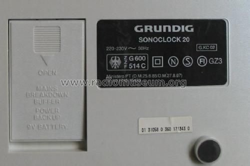 SONOCLOCK 20 G.KC 02; Grundig Radio- (ID = 599288) Radio