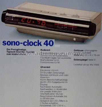 SONO CLOCK 40; Grundig Radio- (ID = 797153) Radio