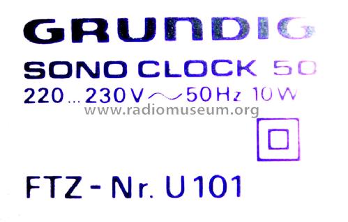 SONO CLOCK 50; Grundig Radio- (ID = 1315137) Radio