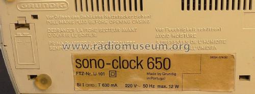 sono-clock 650; Grundig Radio- (ID = 2881173) Radio