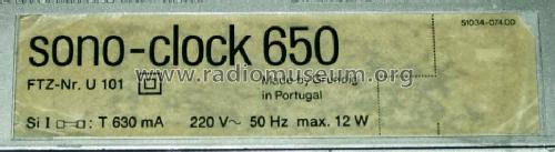 sono-clock 650; Grundig Radio- (ID = 548088) Radio