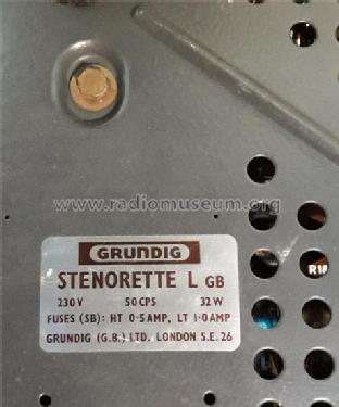 Stenorette L ; Grundig Radio- (ID = 2359973) Ton-Bild