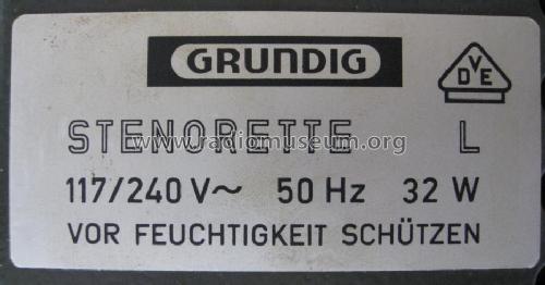 Stenorette L ; Grundig Radio- (ID = 823945) R-Player