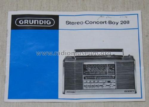 Stereo Concert-Boy 208 Transistor 4000; Grundig Radio- (ID = 317268) Radio