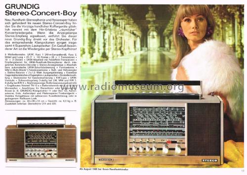 Stereo Concert-Boy 208 Transistor 4000; Grundig Radio- (ID = 2158925) Radio