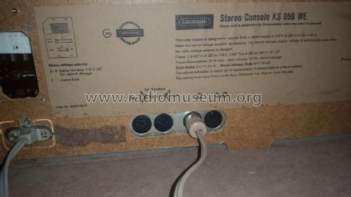 Stereo Console KS 850 WE; Grundig Radio- (ID = 1764642) Radio