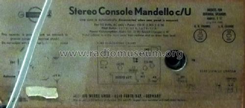 Stereo Console Mandello c/U; Grundig Radio- (ID = 1549290) Radio