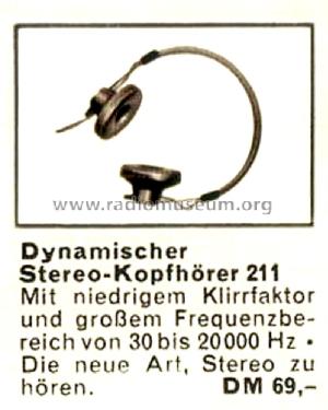 Stereo Headphones 211; Grundig Radio- (ID = 2488029) Speaker-P