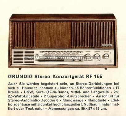 Stereo-Konzertgerät RF155; Grundig Radio- (ID = 2135003) Radio