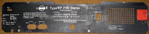 Stereo-Konzertgerät RF2160 Ch= CS160MS; Grundig Radio- (ID = 1258356) Radio