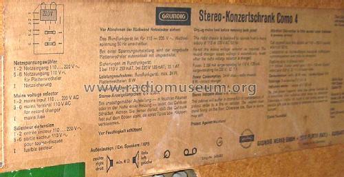 Stereo-Konzertschrank Como 4 Grundchassis CS160 MS; Grundig Radio- (ID = 1105117) Radio