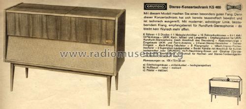 Stereo-Konzertschrank KS400 Ch= HF50; Grundig Radio- (ID = 1100685) Radio