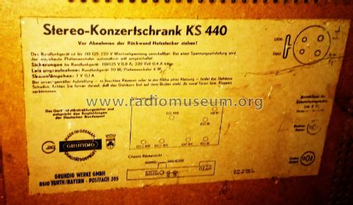 Stereo-Konzertschrank KS440 Ch= HF30; Grundig Radio- (ID = 3000810) Radio