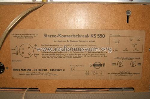 Stereo-Konzertschrank KS550; Grundig Radio- (ID = 567985) Radio