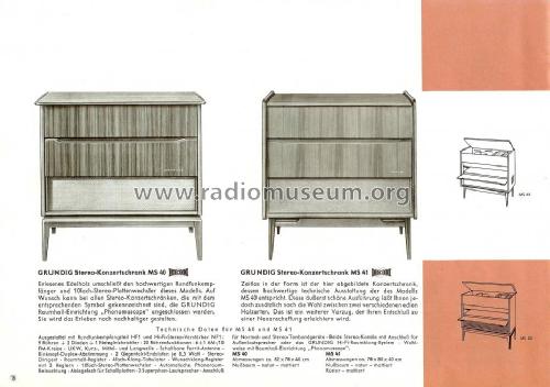 Stereo-Konzertschrank MS40; Grundig Radio- (ID = 59683) Radio