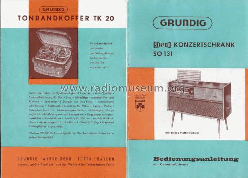 Stereo-Konzertschrank SO131; Grundig Radio- (ID = 2671199) Radio