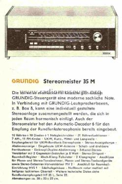 Stereomeister 35M; Grundig Radio- (ID = 724215) Radio