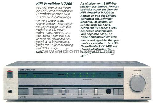 Stereoverstärker V 7200; Grundig Radio- (ID = 2370229) Ampl/Mixer