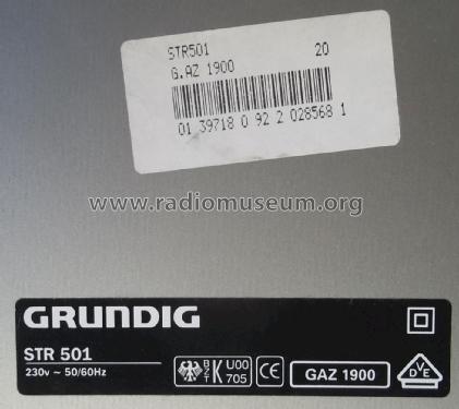 STR 501 Ch= GAZ 1900; Grundig Radio- (ID = 1762680) DIG/SAT