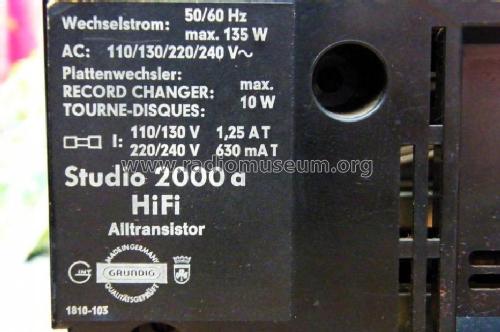 Studio 2000A HiFi; Grundig Radio- (ID = 1019203) Radio