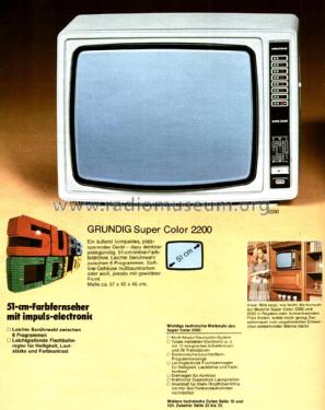 Super Color 2200; Grundig Radio- (ID = 2332364) Televisore
