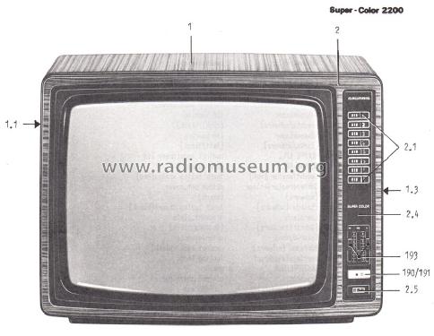 Super Color 2200; Grundig Radio- (ID = 2332536) Televisore