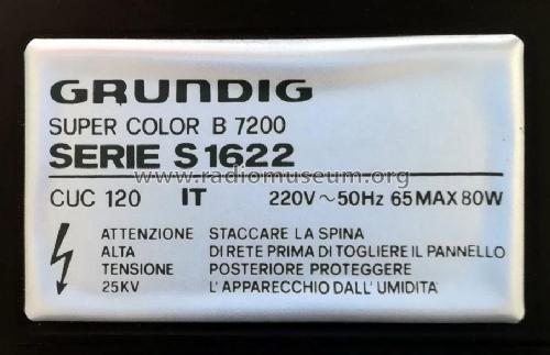 Super Color B7200 Serie S1622 Ch= CUC120; Grundig Radio- (ID = 2397673) Televisión