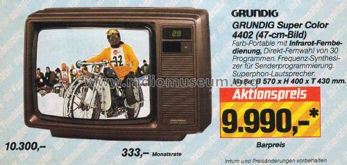 Super Color C 4402/4 Ch= CUC 52; Grundig Radio- (ID = 2101175) Television