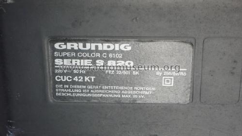 Super Color C 6102 Serie S 820 Ch= CUC42KT; Grundig Radio- (ID = 1623911) Televisión