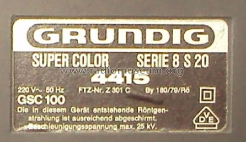 Super Color 4415 GSC100 Serie 8S20; Grundig Radio- (ID = 1603252) Television