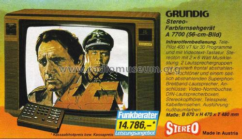 Super Color Stereo A7700 Ch= CUC 220; Grundig Radio- (ID = 2099900) Television