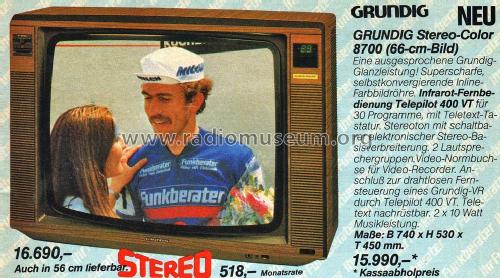 Super Color Stereo B 8700 Ch= CUC 730; Grundig Radio- (ID = 2101173) Television