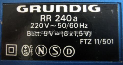 Super Sound RR240a; Grundig Radio- (ID = 592501) Radio