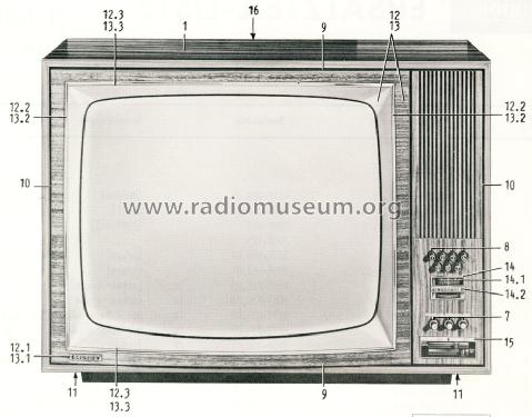 T1100 Color; Grundig Radio- (ID = 1276791) Télévision