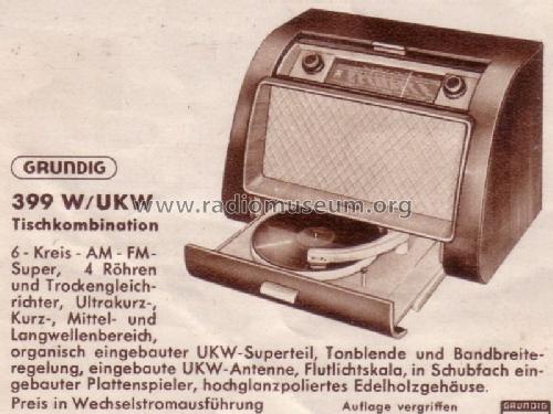 Tischkombination 399W; Grundig Radio- (ID = 627851) Radio