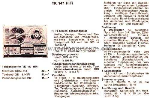 TK147 HiFi; Grundig Radio- (ID = 2865620) R-Player