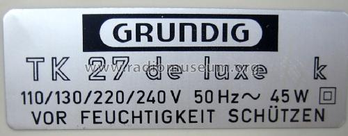 TK27L ; Grundig Radio- (ID = 462637) R-Player