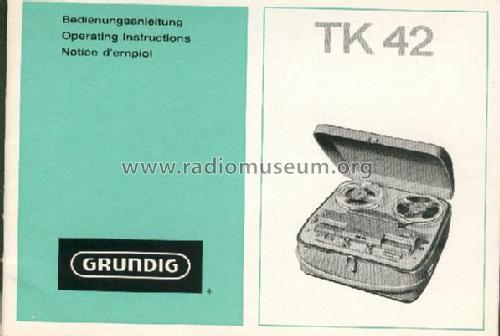 TK42; Grundig Radio- (ID = 663262) Reg-Riprod