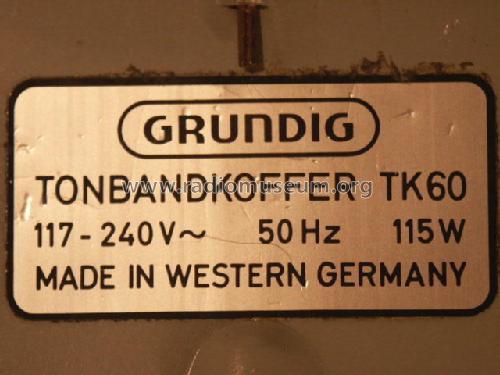 TK60; Grundig Radio- (ID = 126101) Reg-Riprod