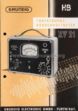 Tonfrequenz-Röhrenvoltmeter RV51; Grundig Radio- (ID = 367479) Equipment