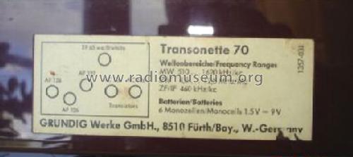 Transonette 70; Grundig Radio- (ID = 223736) Radio