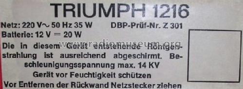 Triumph 1216; Grundig Radio- (ID = 385828) Televisión