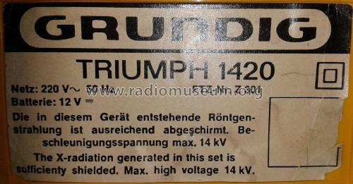 Triumph 1420; Grundig Radio- (ID = 1833759) Television