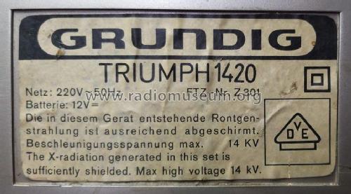 Triumph 1420; Grundig Radio- (ID = 2962256) Télévision