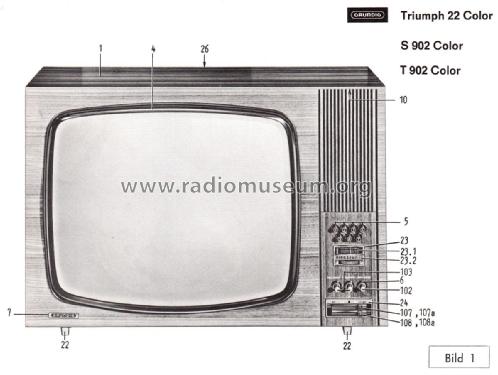 Triumph 22 Color electronic; Grundig Radio- (ID = 2807353) Television