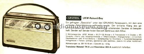 UKW-Record-Boy 204; Grundig Radio- (ID = 1098015) Radio