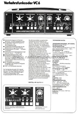 Verkehrsfunkcoder VC6; Grundig Radio- (ID = 2556970) Equipment