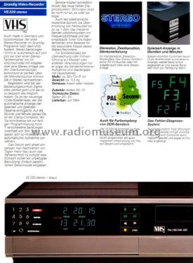 Video Cassette Recorder VS-220; Grundig Radio- (ID = 2373251) R-Player